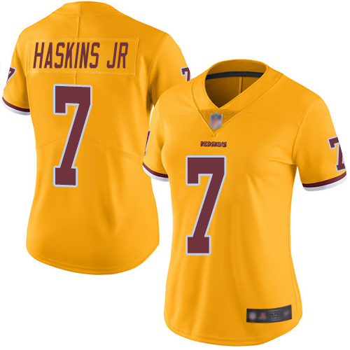 Washington Redskins Limited Gold Women Dwayne Haskins Jersey NFL Football 7 Rush Vapor